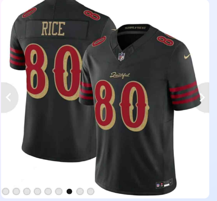 Men San Francisco 49ers #80 Rice black Nike Limited NFL 2025 Jersey001